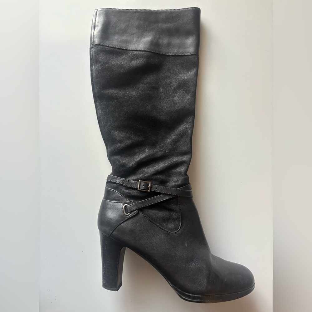 Ralph Lauren Heel Suede Boots 8.5 black